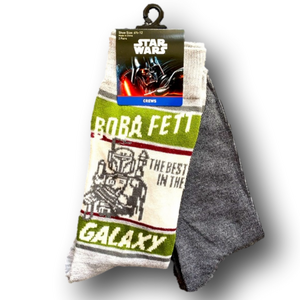 2-Pack Star Wars Boba Fett Funny Novelty Crew Socks - NWT
